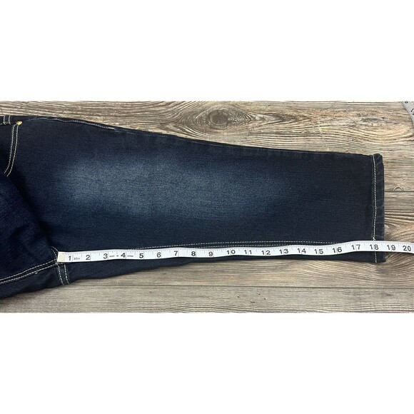 COOGI Women's 5/6 Capri Cropped Jeans Embroidered American Flag Vtg. Y2K - Picture 12 of 16